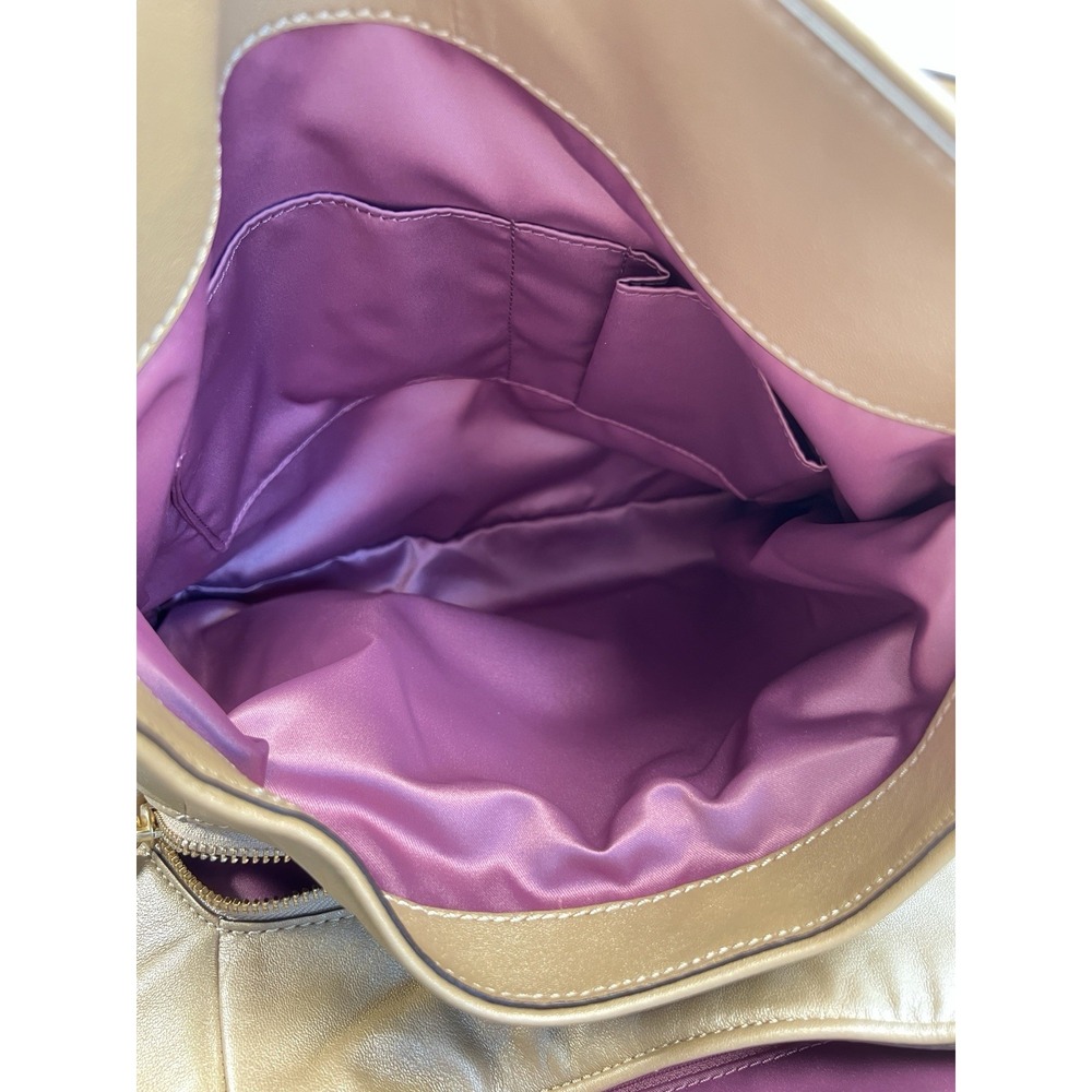 Coach Madison Phoebe Op Art Gold Sateen Purple Interior Shoulder Bag 26448 - Picture 12 of 15
